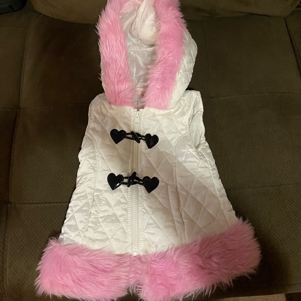 Toddler 3T white and pink vest